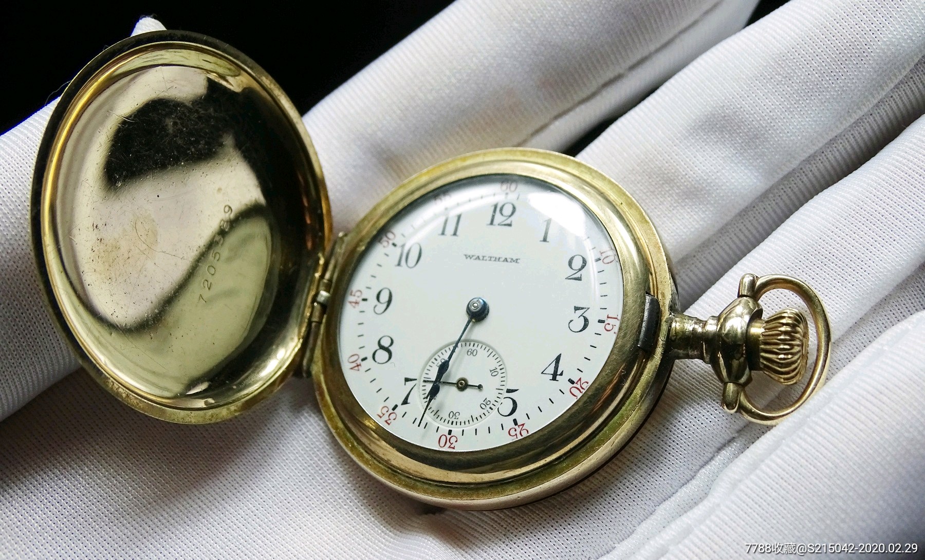 waltham华尔顿包金古董小怀表1911老怀表古董怀表包金怀表