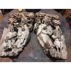 一对清代东阳工人物牛腿(se71357328)_7788收藏__收藏热线