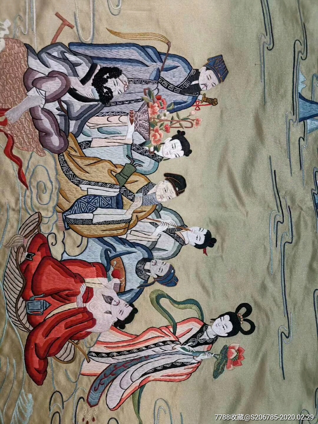 八仙过海刺绣,创汇期,外销国外,尺度大,86公分乘63公分!