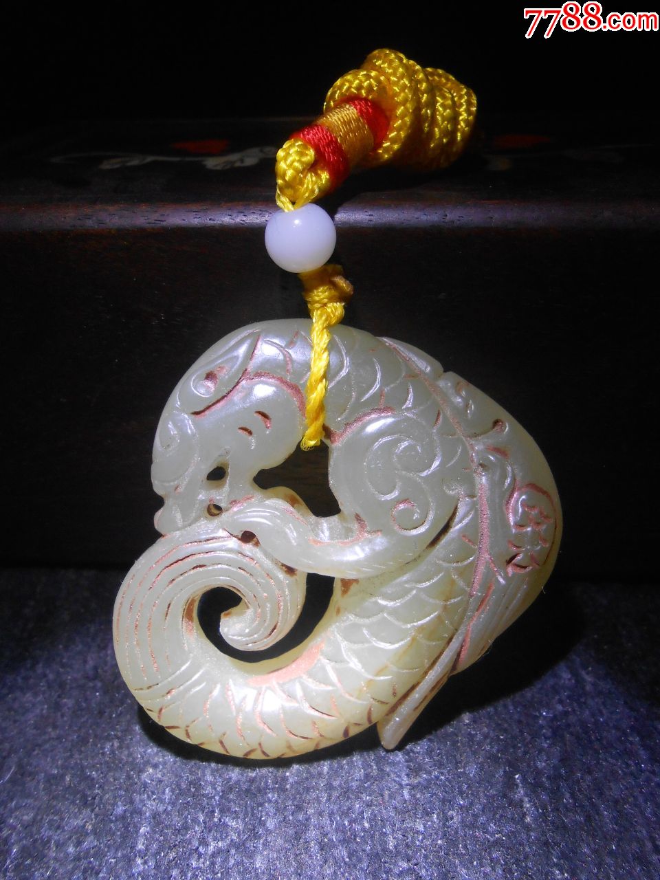 和田青玉玉龙,海东青(满族最高图腾)玉雕件,手把件,雕刻瑞兽,猛禽