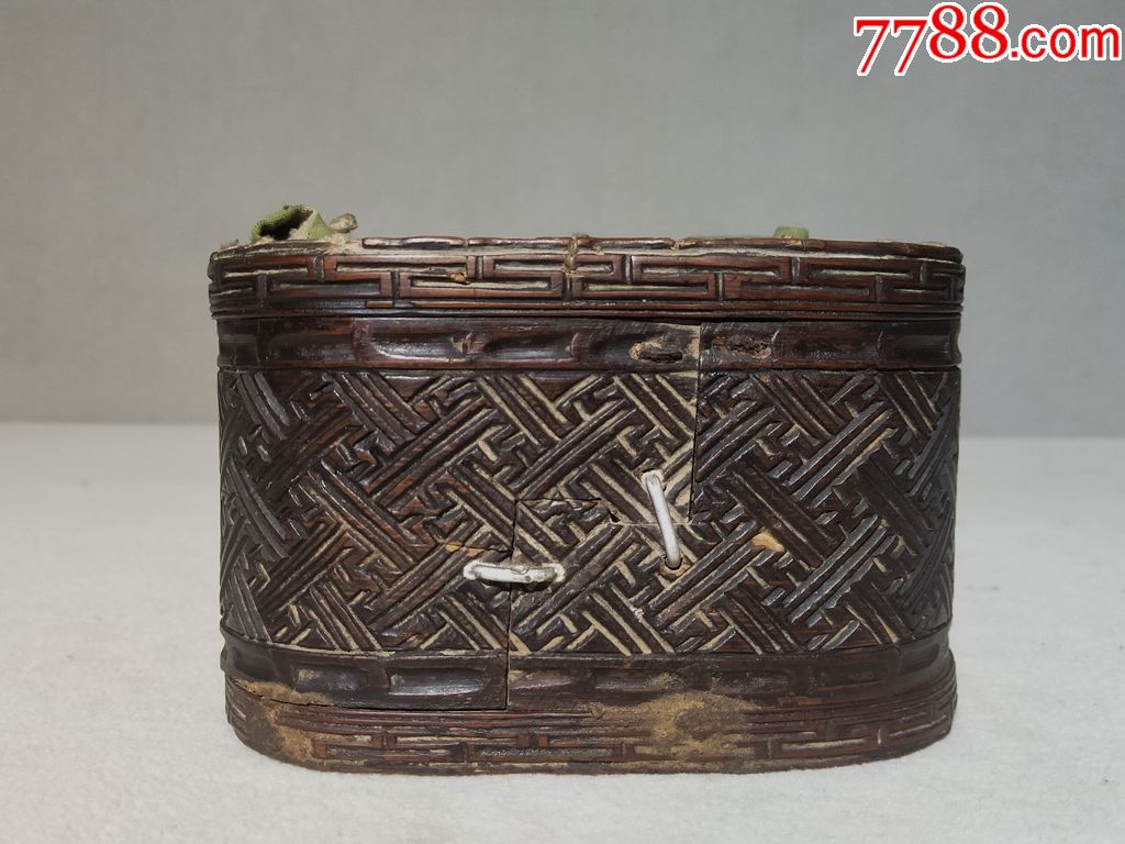 清代竹雕鹌鹑笼子鹌鹑布袋品相完好