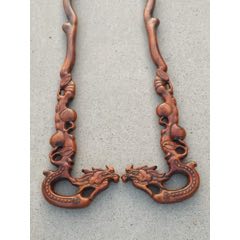 黄杨木龙头拐杖一对，一流包浆，全品无修补正常使用(se71372056)_7788收藏__收藏热线