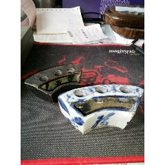 青花黑釉笔插水盂一对(se71384261)_7788收藏__收藏热线