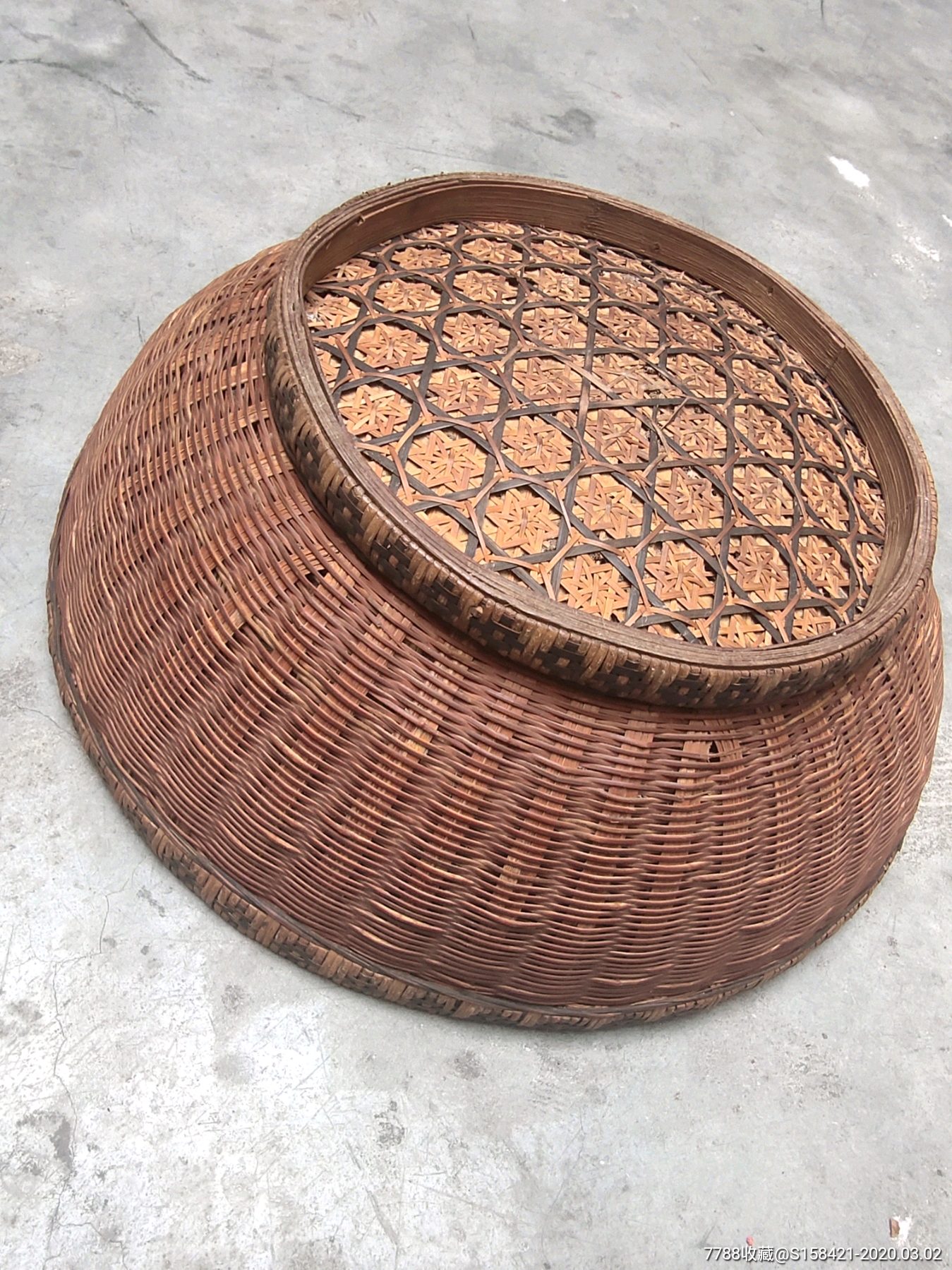 民宿农家乐装饰用品老物件竹编老针线筐