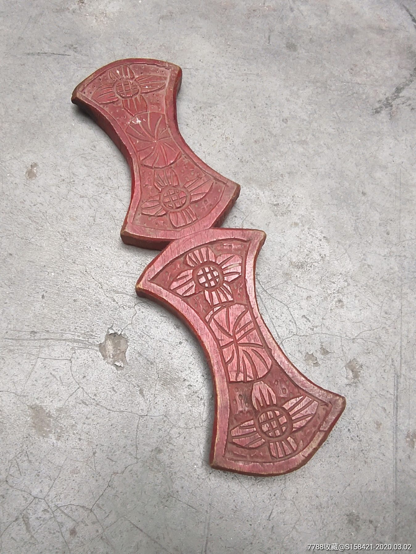 苏工老物件双面雕刻针线板绕线板