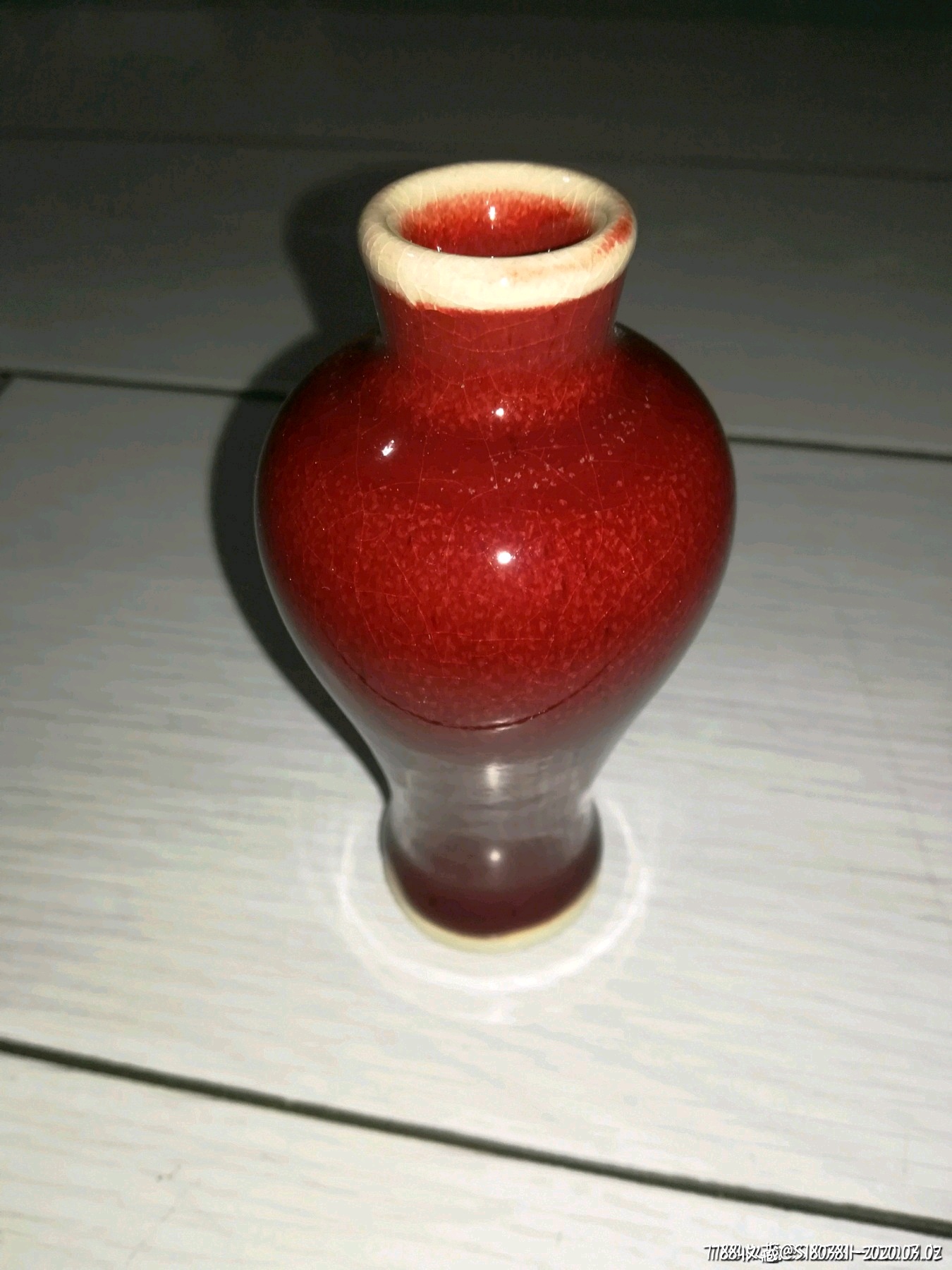 古玩收藏杂项陶瓷瓷器小花瓶红釉美人瓶新复古房间摆件摆件花插小罐瓶