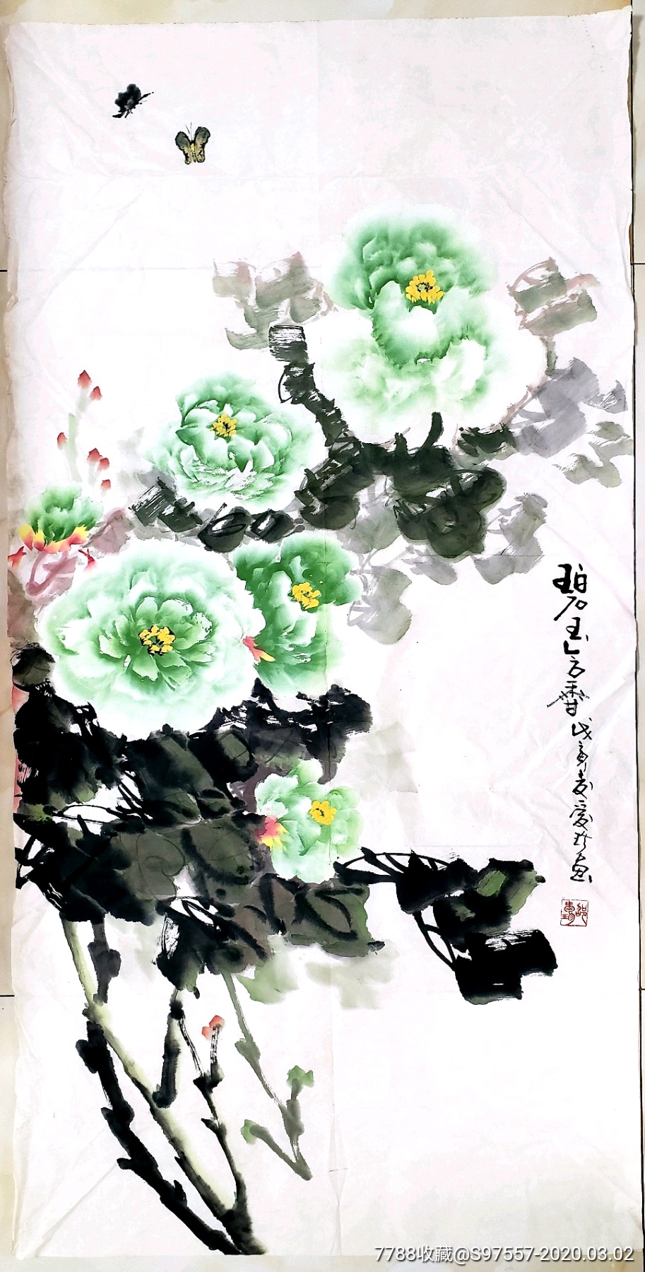 碧玉含春牡丹画