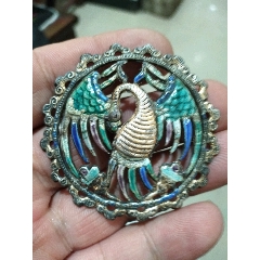 清代银烧蓝凤凰帽花(se71404057)_7788收藏__收藏热线