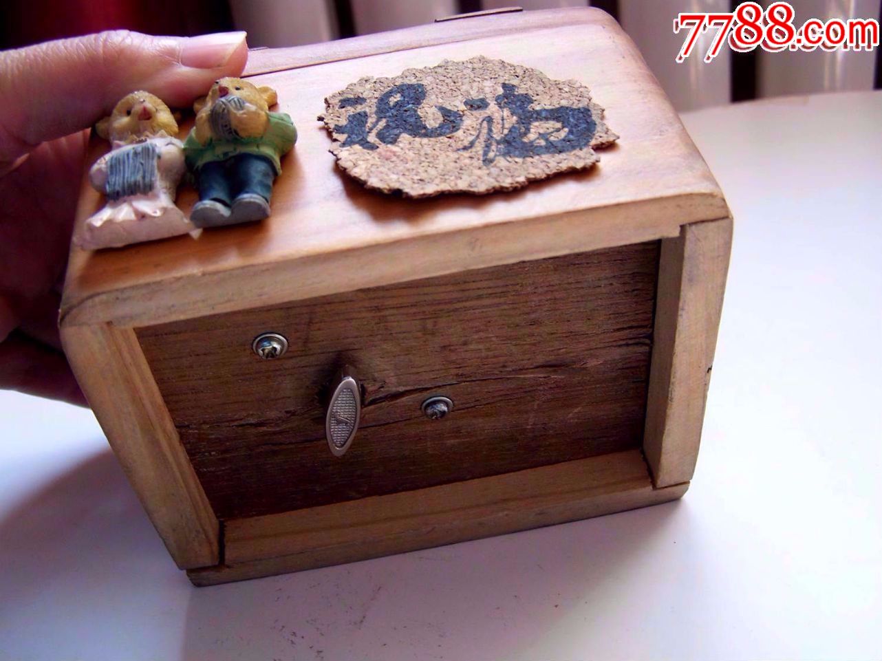 年代,经典怀旧,木质老音乐盒子,功能正常,音乐正常,点图可放大-八音盒