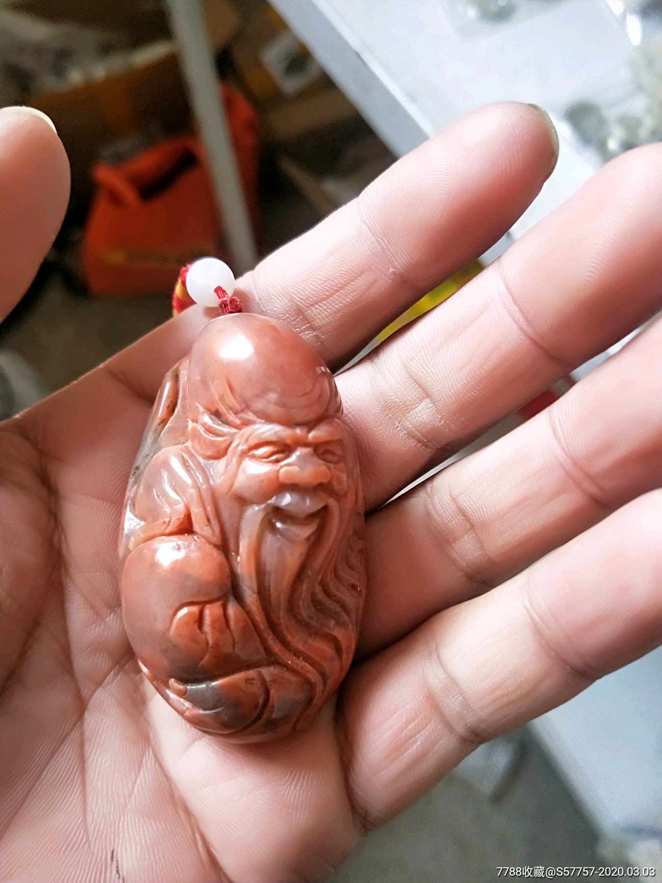 寿星老玛瑙把件