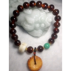 天然龟甲珠鹿骨雕平安扣手串(se71418445)_7788收藏__收藏热线