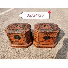 漆器，浮雕彩绘镖箱一对，做工精美，做工高端大气上档次，保存完好(se71431608)_7788收藏__收藏热线