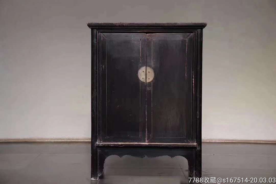 清中期,大黑漆文房,书柜,高107宽75厚45,木质榉木,黄花梨做工,皮壳一