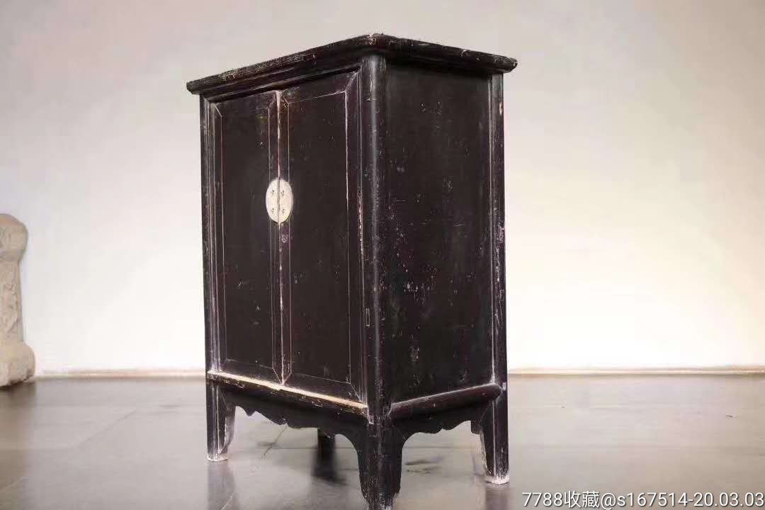 清中期,大黑漆文房,书柜,高107宽75厚45,木质榉木,黄花梨做工,皮壳一