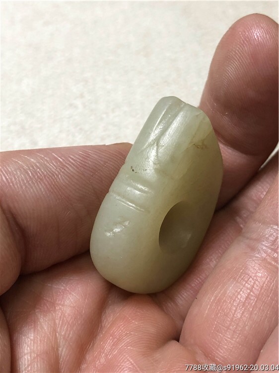 红山文化高古玉河磨玉早期白玉猪龙