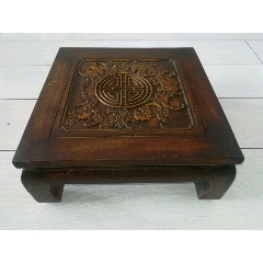 实木老红木缅甸花梨木古玩杂项收藏复古木质雕刻福在眼前小茶桌炕几茶几实木方桌(se71438558)_7788收藏__收藏热线