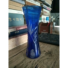 蓝色玻璃花插(se71442178)_7788收藏__收藏热线