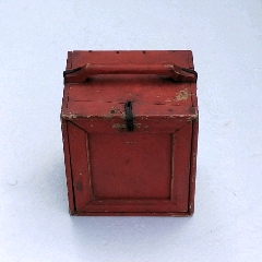 手工柏木红色漆药箱官木箱民国壬午年款出诊手提箱(se71459952)_7788收藏__收藏热线