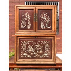 【晚清】特色宁式花梨木嵌骨老家具老书箱储物箱一对(se71463026)_7788收藏__收藏热线