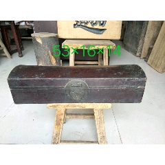 清早期牛皮书画箱，包浆老辣，品相如图，原装铜饰，收藏珍品(se71464160)_7788收藏__收藏热线