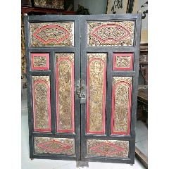 清代精雕木柜门一对(se71464858)_7788收藏__收藏热线