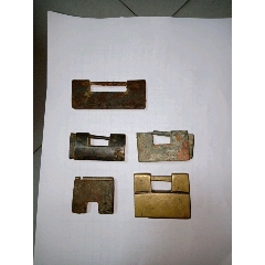 广锁横开铜锁民国清代铜锁，五把老铜锁，不能正常使用(se71473107)_7788收藏__收藏热线