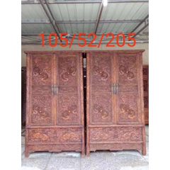 花梨木手工雕龙大木柜一对，做工精细高端大气，尺寸见图！(se71475036)_7788收藏__收藏热线