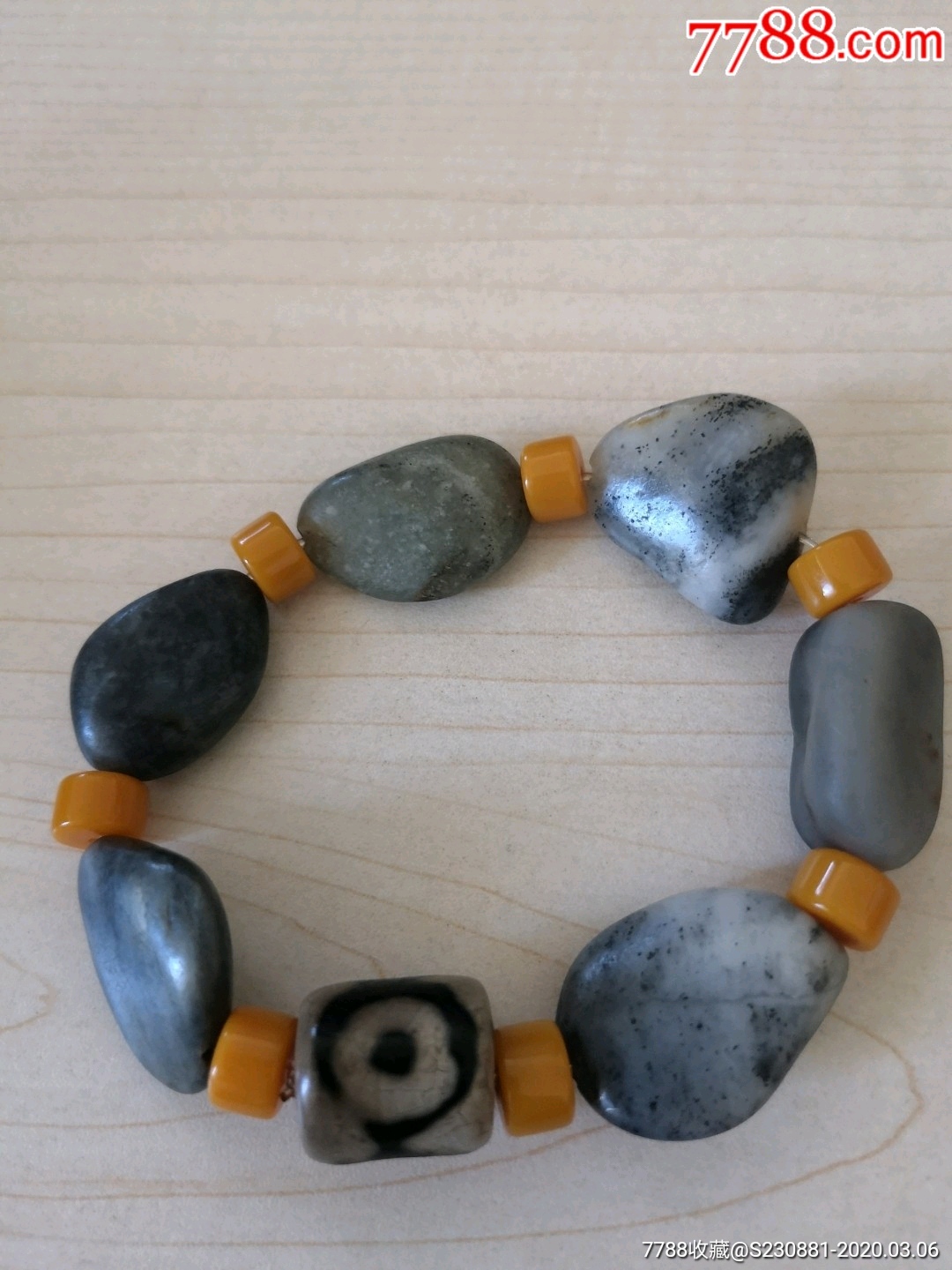 青花籽料手串_和田玉_小哥玉石啥都有【7788收藏__收藏热线】