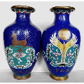80年代青岛港掐丝珐琅镏金铜胎景泰蓝花瓶赏瓶一对(se71480976)_7788收藏__收藏热线