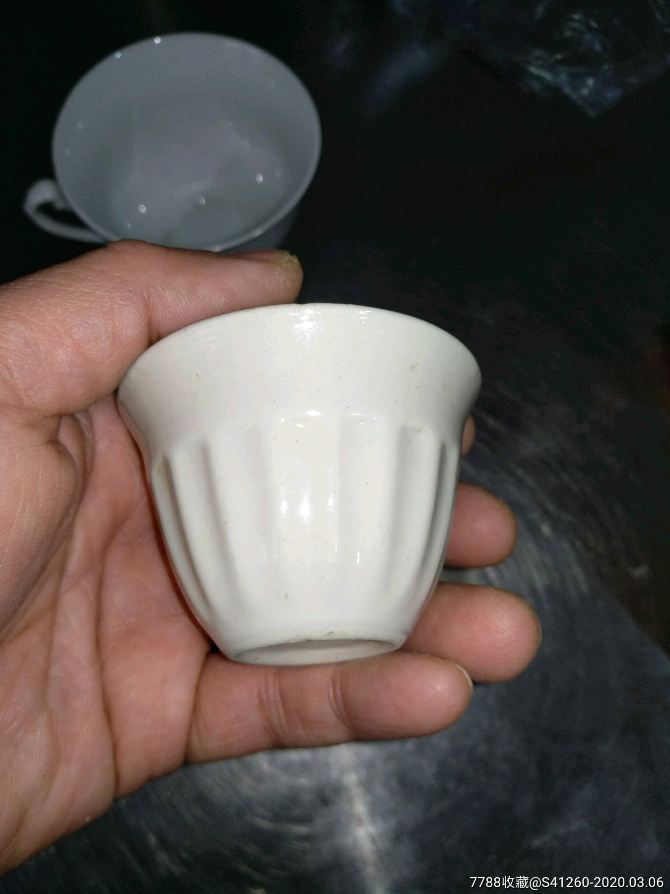 白釉老瓷杯茶杯一套