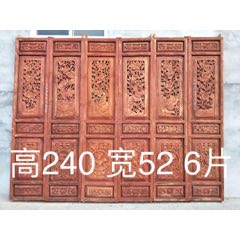 民国时期杉木雕花隔扇，六片一套，雕工细腻，生动形象，无修无补，成色尺寸见图(se71483636)_7788收藏__收藏热线