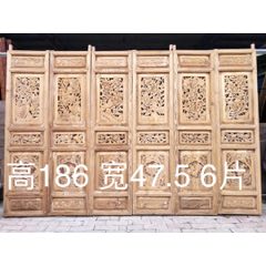 民国时期杉木雕花隔扇，六片一套，雕工细腻，生动形象，无修无补，成色尺寸见图(se71483697)_7788收藏__收藏热线