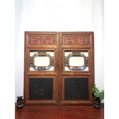【晚清】精品特色老木雕老挂屏花窗一对(se71487448)_7788收藏__收藏热线