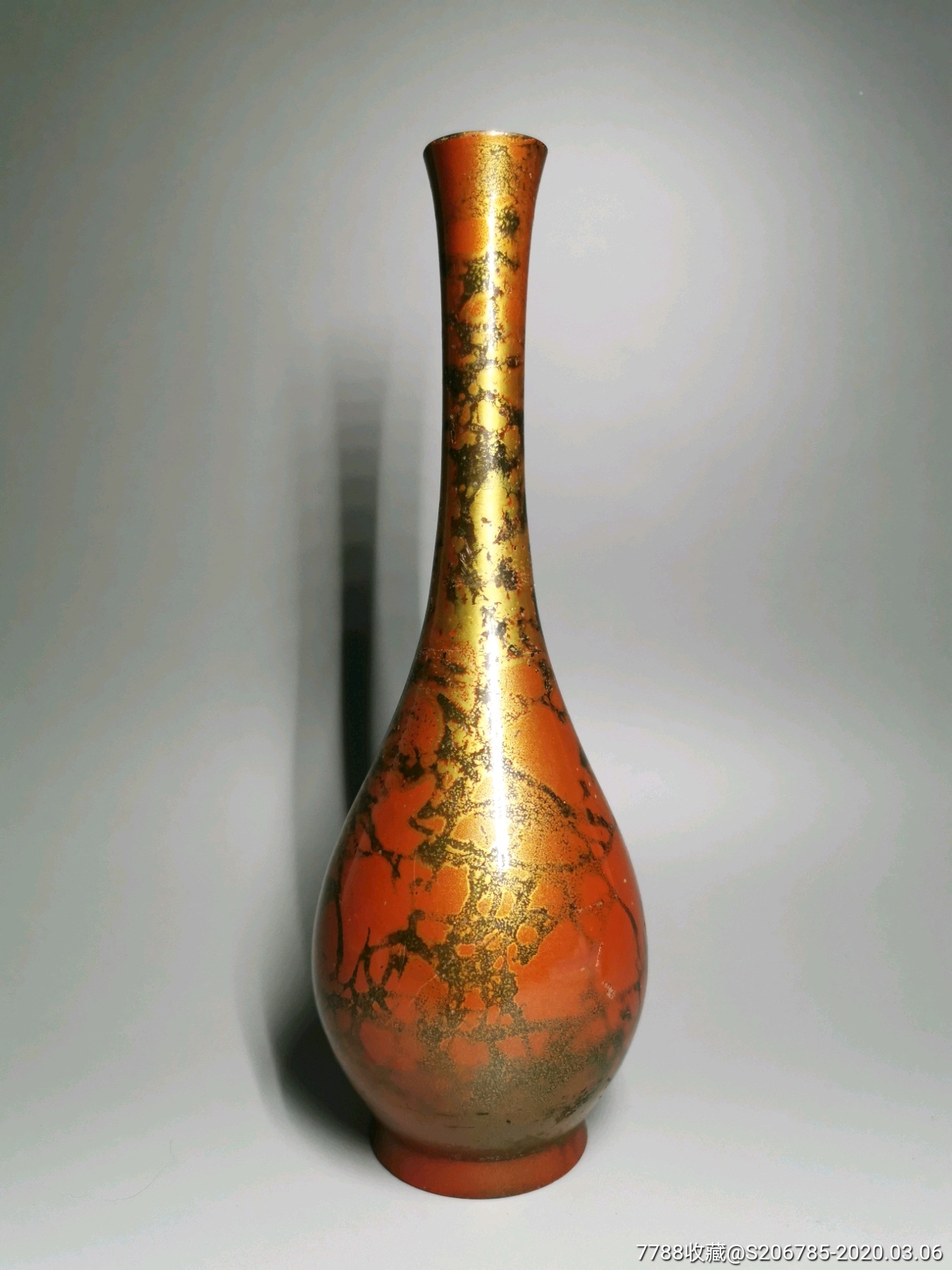 日本回流铜花瓶高冈铜器