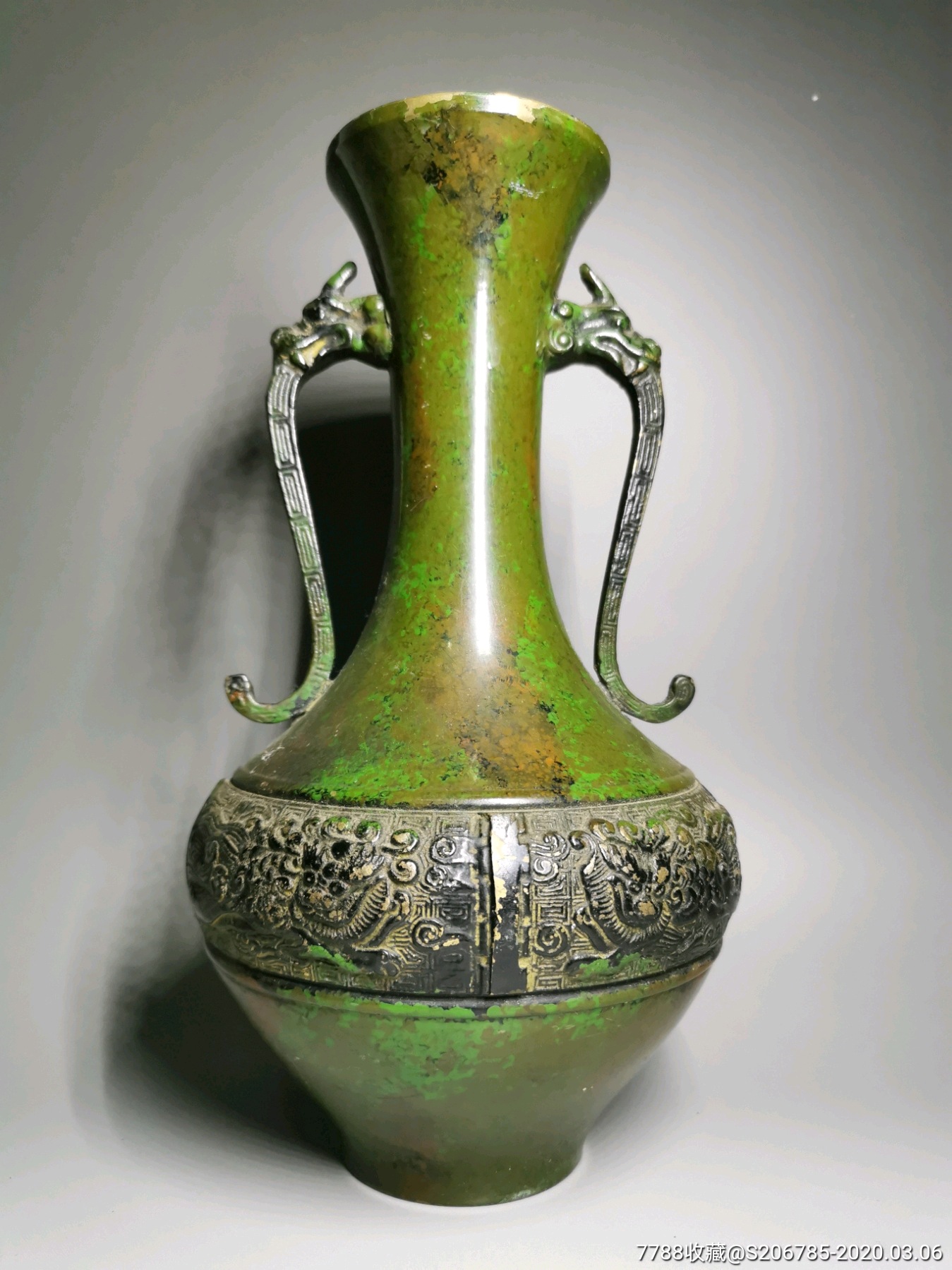 日本回流铜花瓶高岗铜器铜工艺品