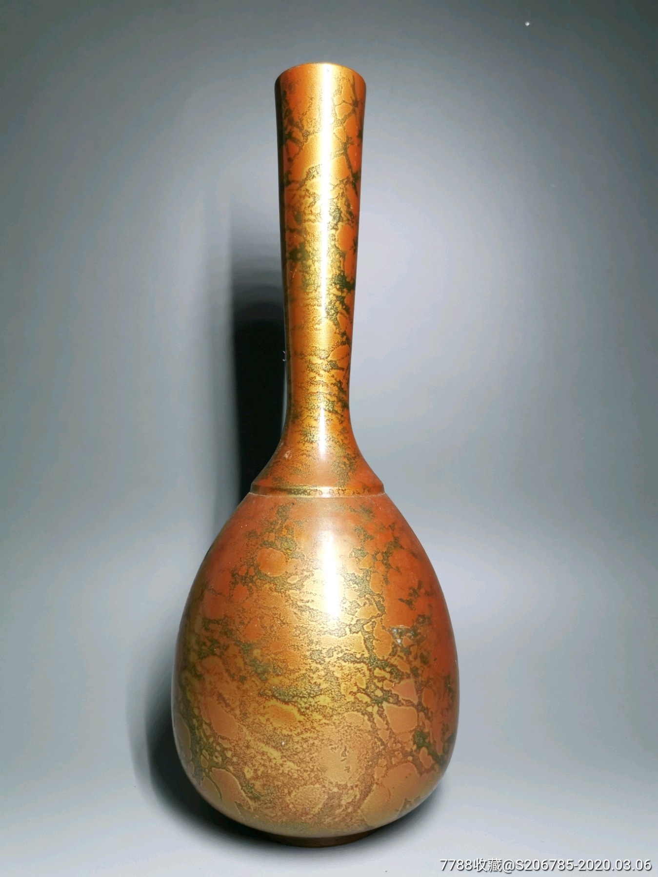 日本回流铜花瓶高岗铜器铜工艺品