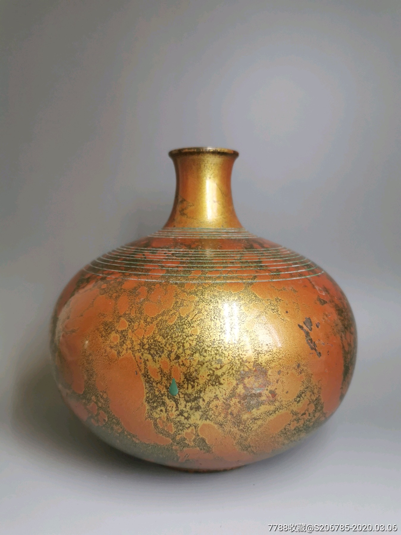 日本回流铜花瓶高岗铜器铜工艺品