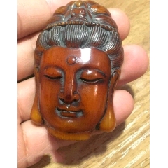 天然牦牛角雕刻观音头吊坠挂件(se71493047)_7788收藏__收藏热线