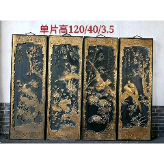 《香樟木》高浮雕，春夏秋冬。四季花鸟图案挂屏一套，做功讲究，雕刻精细，全品无修。(se71494584)_7788收藏__收藏热线