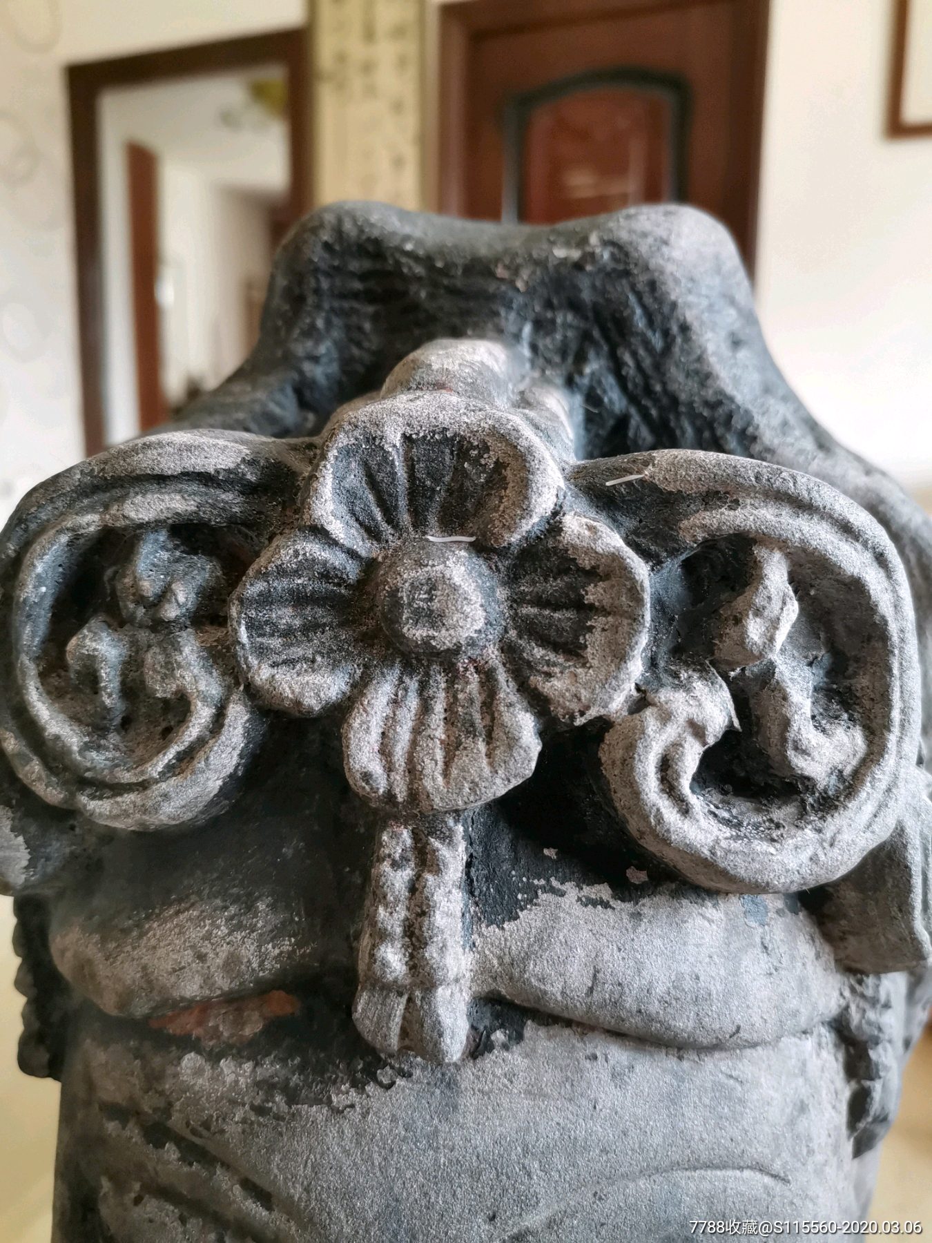 清代佛首,观世音菩萨老石雕:高30,老石雕