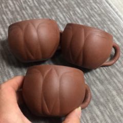 文革清水泥莲花形紫砂杯三个(se71495072)_7788收藏__收藏热线