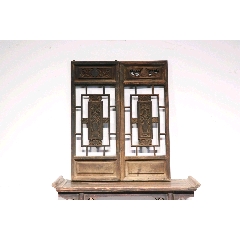 清代，楠木花窗一对。尺寸高104长43(se71496157)_7788收藏__收藏热线