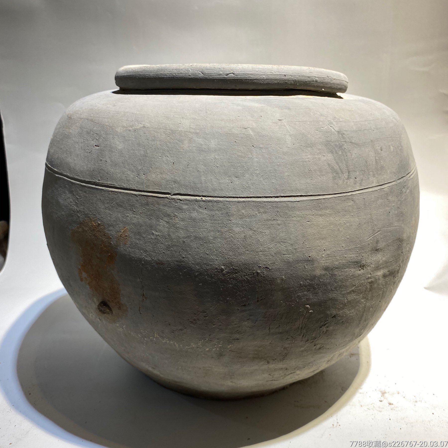 古玩陶器古董汉代陶缸