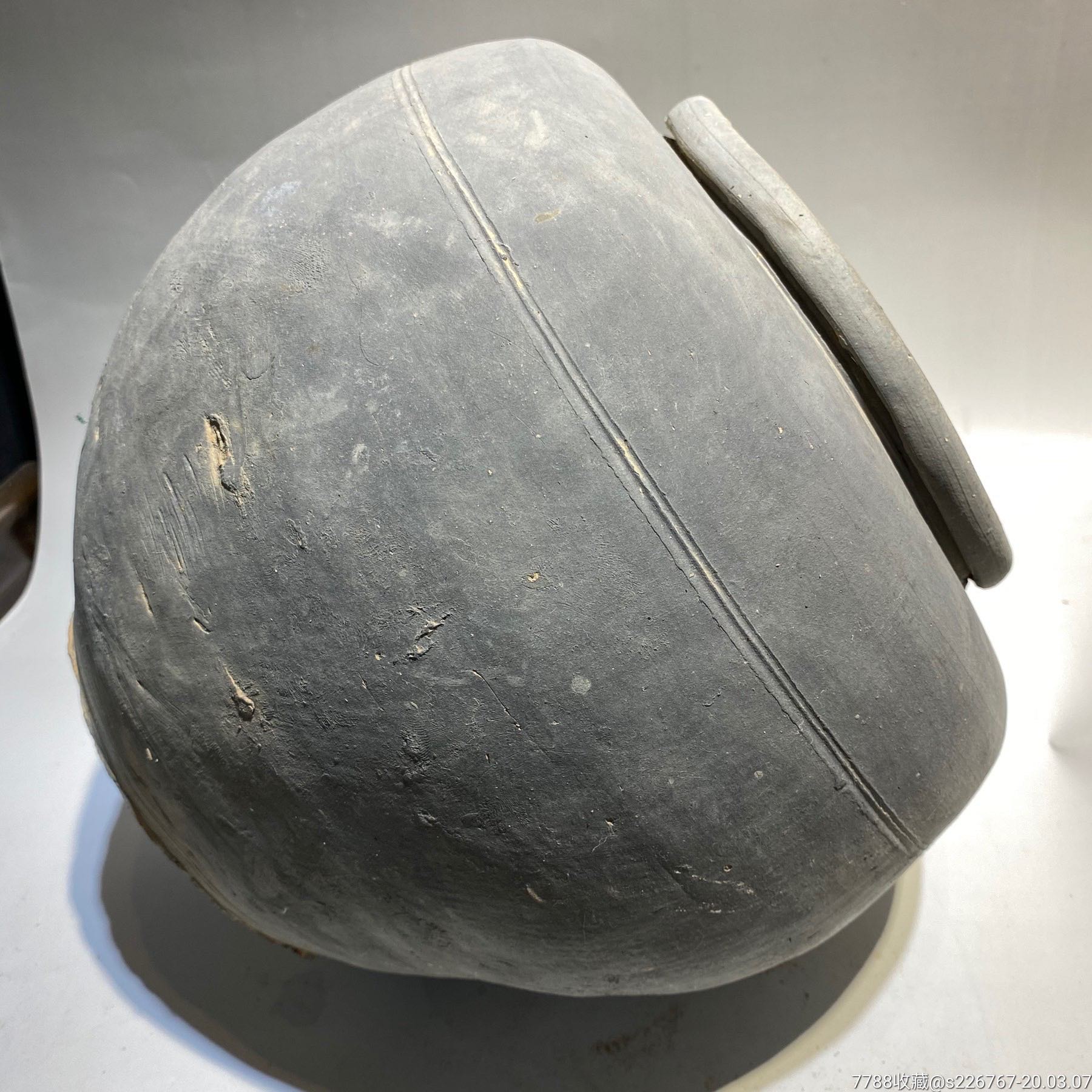 古玩陶器古董汉代陶缸-灰陶-7788收藏