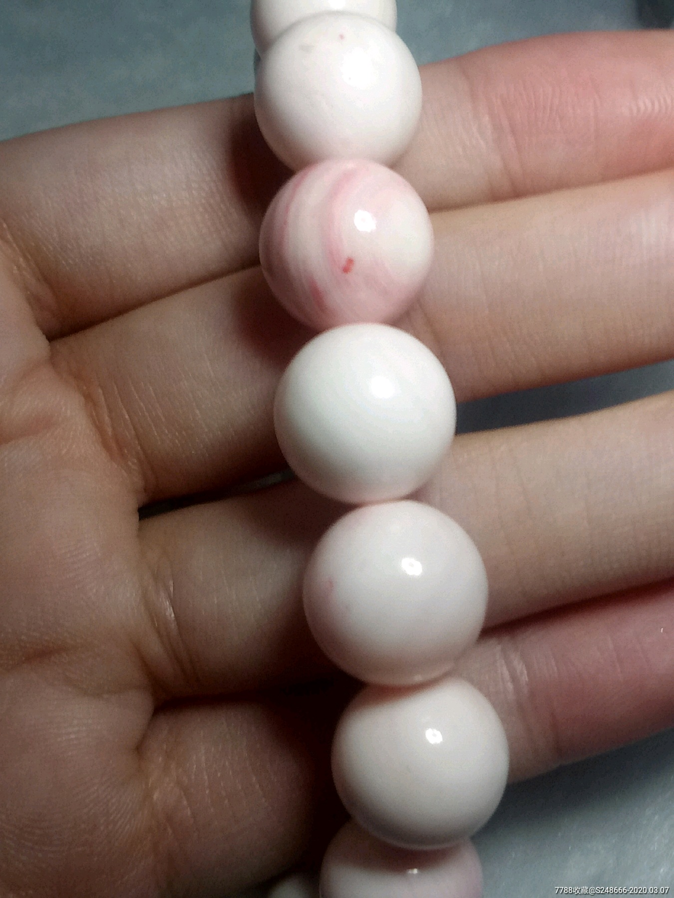 天然女王贝胭脂螺大珠手串