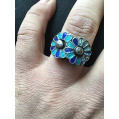 清代老银饰烤蓝戒指老首饰古董收藏民俗风情老物件包老包邮感兴趣的话给我留言吧！(se71502443)_7788收藏__收藏热线