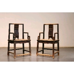 清，榆木官帽椅一对。(se71502892)_7788收藏__收藏热线