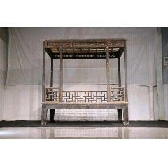 清早期，榆木六柱架子床。(se71503385)_7788收藏__收藏热线