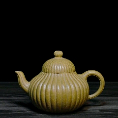 宜兴紫砂壶紫砂原矿黄金段泥手工筋纹囊器思婷君德壶(se71504283)_7788收藏__收藏热线