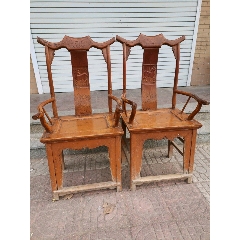 高118厘米的独板回头鹿榆木大官帽椅子一对(se71505518)_7788收藏__收藏热线